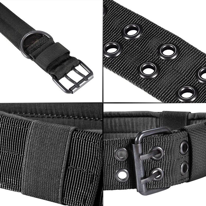 2-Inch Wide Heavy-Duty Tactical Nylon Dog Collar for Large Breeds with Metal Buckle