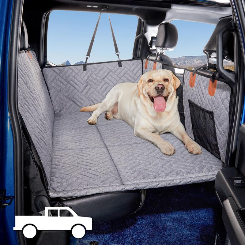 YJGF Back Seat Extender,Dog Seat Cover for Back Seat,Hard Bottom Car Seat Cover for Dogs,Dog Hammock for Car,Back Seat Pet Cover for Dogs(Black)
