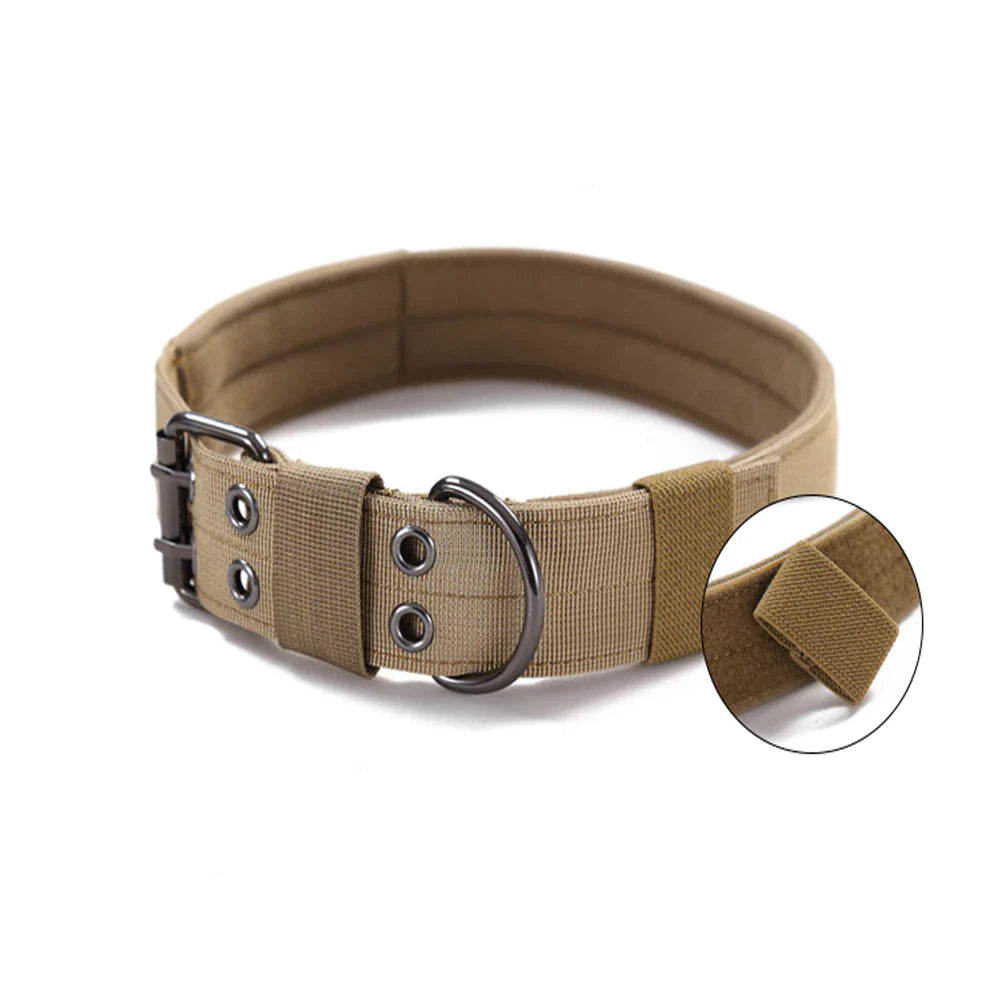 2-Inch Wide Heavy-Duty Tactical Nylon Dog Collar for Large Breeds with Metal Buckle