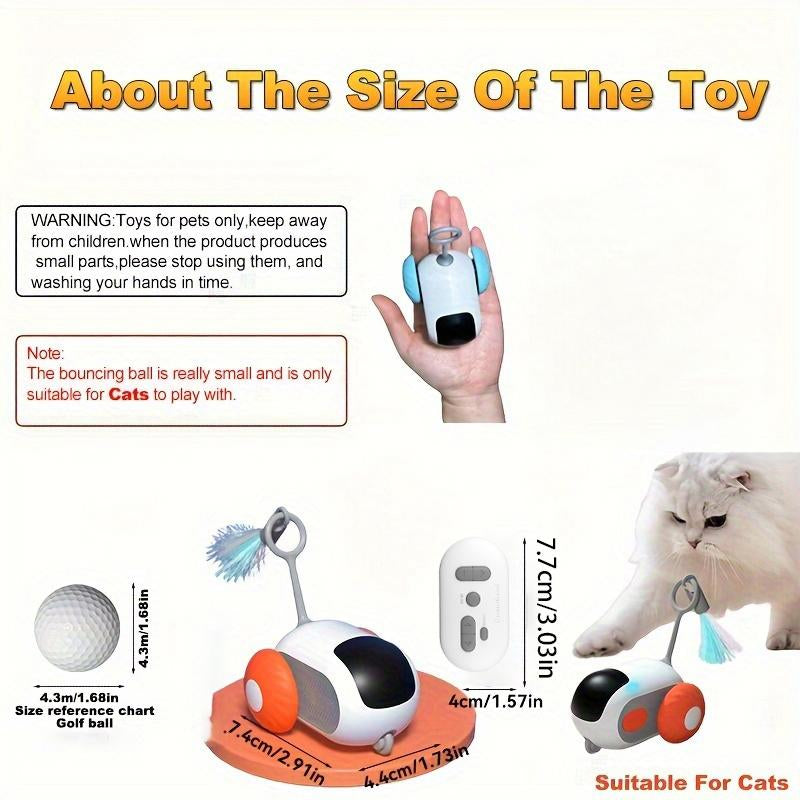 Cat Toys for Indoor Cats, Smart Interactive Cat Toy with Two-Speed Adjustment, Remote Control USB Rechargeable Automatic Cat Exercise Toys for Bored Indoor Adult Cats Kittens