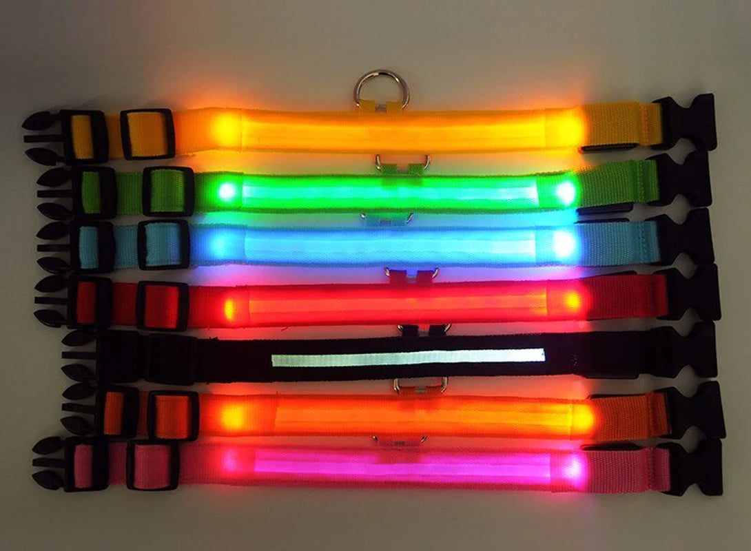 LED Adjustable Dog Collar with Blinking Light for Enhanced Pet Safety - Waterproof Design