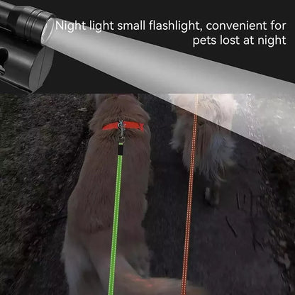 Dual Pet Retractable Leash with Reflective Features and 360° Swivel for Walking Two Dogs