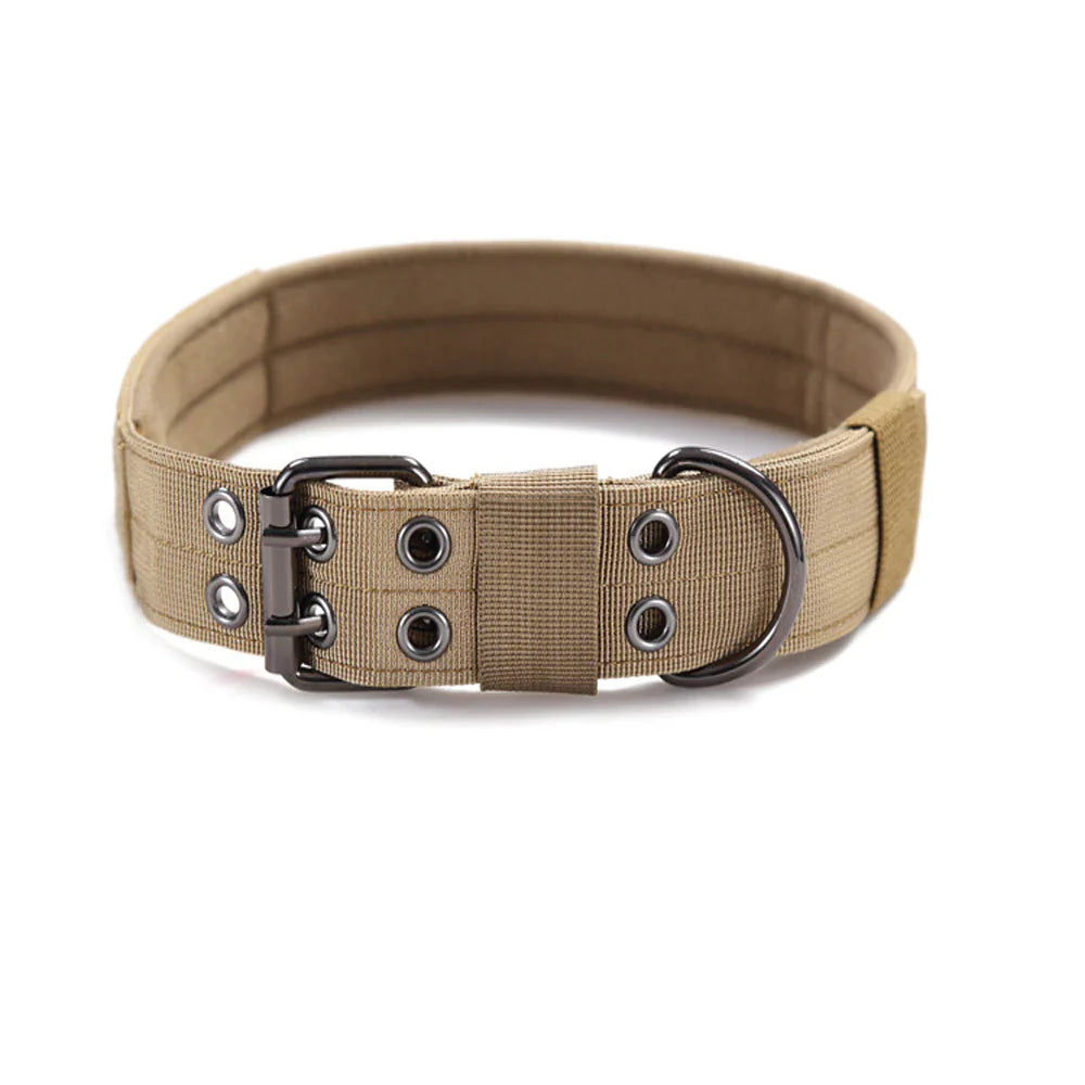 2-Inch Wide Heavy-Duty Tactical Nylon Dog Collar for Large Breeds with Metal Buckle