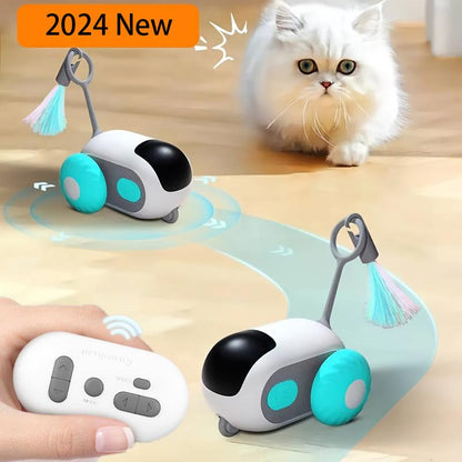 Cat Toys for Indoor Cats, Smart Interactive Cat Toy with Two-Speed Adjustment, Remote Control USB Rechargeable Automatic Cat Exercise Toys for Bored Indoor Adult Cats Kittens