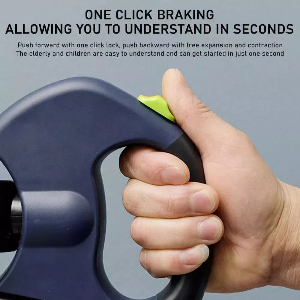 Dual Pet Retractable Leash with Reflective Features and 360° Swivel for Walking Two Dogs