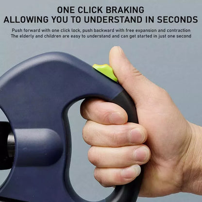 Dual Pet Retractable Leash with Reflective Features and 360° Swivel for Walking Two Dogs