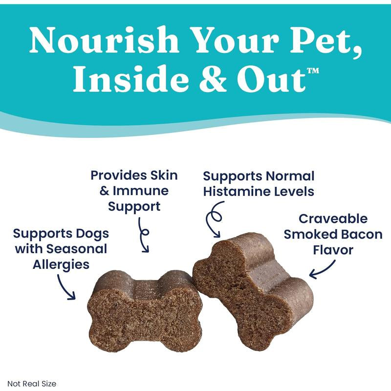 Solid Gold Dog Allergy Relief Chews - Wild Alaskan Salmon Oil for Dogs - Bacon Flavor - 120 Ct - Dog Allergy Chews, 120 Count