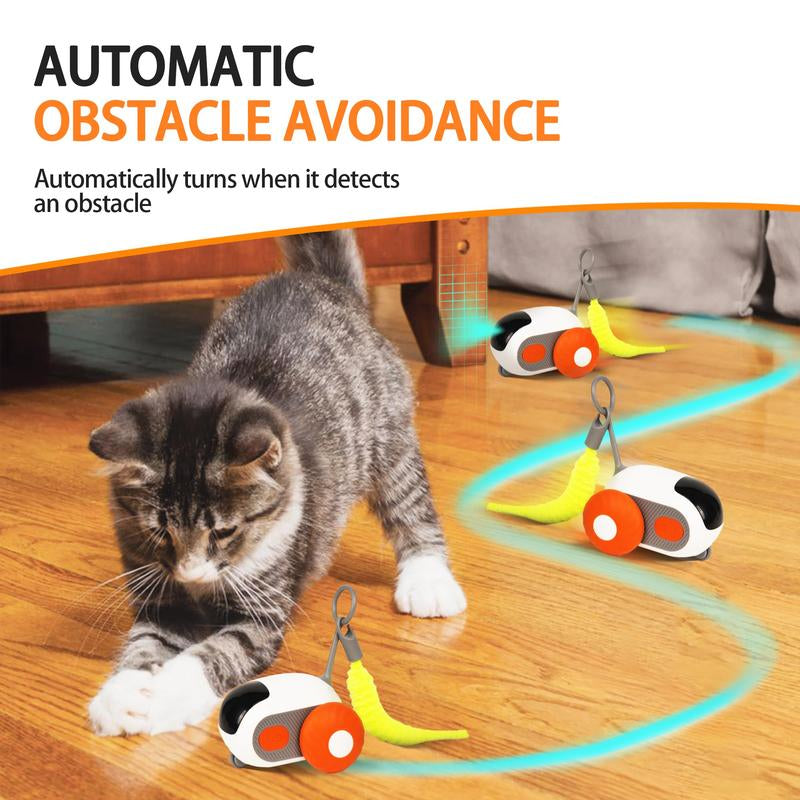 Cat Toys for Indoor Cats, Smart Interactive Cat Toy with Two-Speed Adjustment, Remote Control USB Rechargeable Automatic Cat Exercise Toys for Bored Indoor Adult Cats Kittens