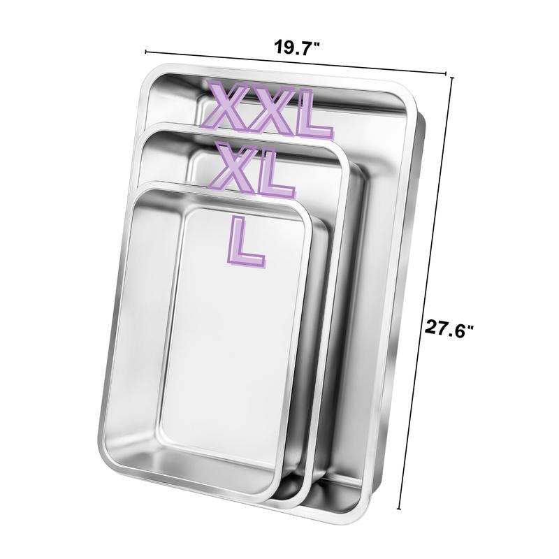 XXL Stainless Steel Cat Litter Box with High Side, Leak-Proof Design, Great for Big Cats & Multi-Cat Family