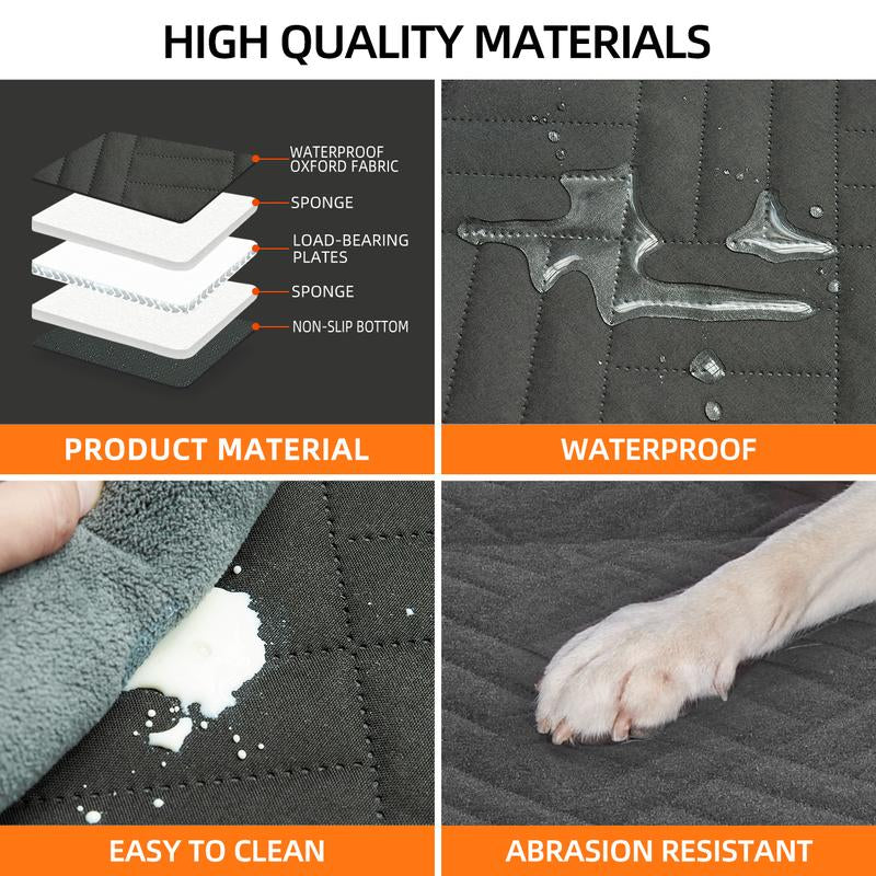 YJGF Back Seat Extender,Dog Seat Cover for Back Seat,Hard Bottom Car Seat Cover for Dogs,Dog Hammock for Car,Back Seat Pet Cover for Dogs(Black)