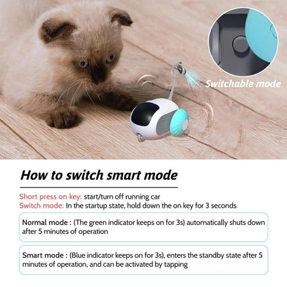 Cat Toys for Indoor Cats, Smart Interactive Cat Toy with Two-Speed Adjustment, Remote Control USB Rechargeable Automatic Cat Exercise Toys for Bored Indoor Adult Cats Kittens