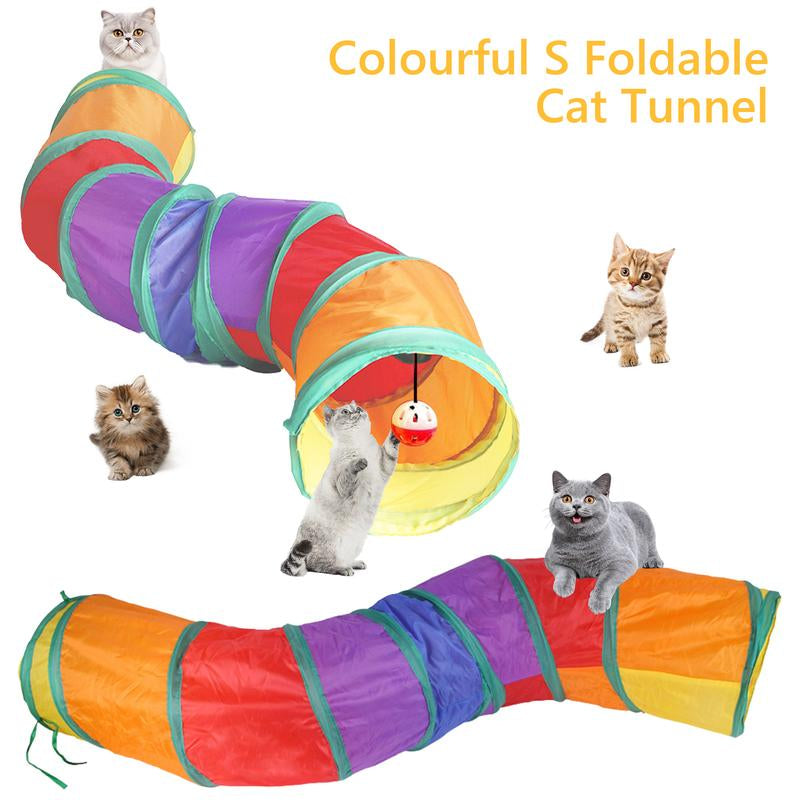 Cat Toys Set - 22Pcs Interactive Cat Toys for Kittens & Indoor Cats with Rainbow Tunnel, Feather Teaser Wand, Sisal Mice, Bell Balls & Crinkle Balls