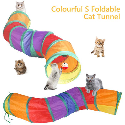 Cat Toys Set - 22Pcs Interactive Cat Toys for Kittens & Indoor Cats with Rainbow Tunnel, Feather Teaser Wand, Sisal Mice, Bell Balls & Crinkle Balls