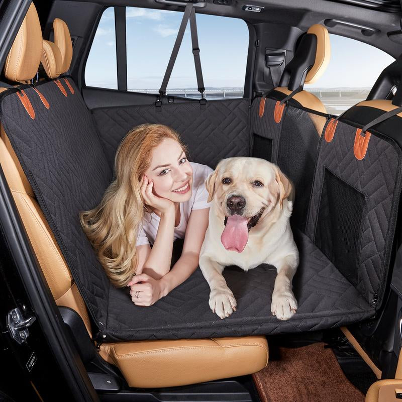 YJGF Back Seat Extender,Dog Seat Cover for Back Seat,Hard Bottom Car Seat Cover for Dogs,Dog Hammock for Car,Back Seat Pet Cover for Dogs(Black)