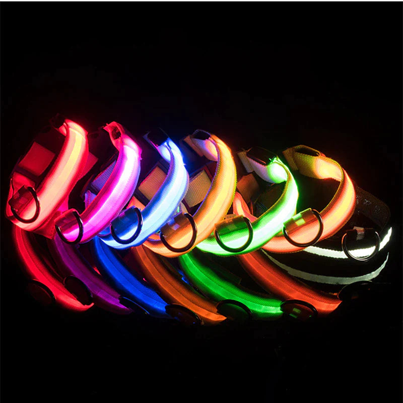 LED Adjustable Dog Collar with Blinking Light for Enhanced Pet Safety - Waterproof Design