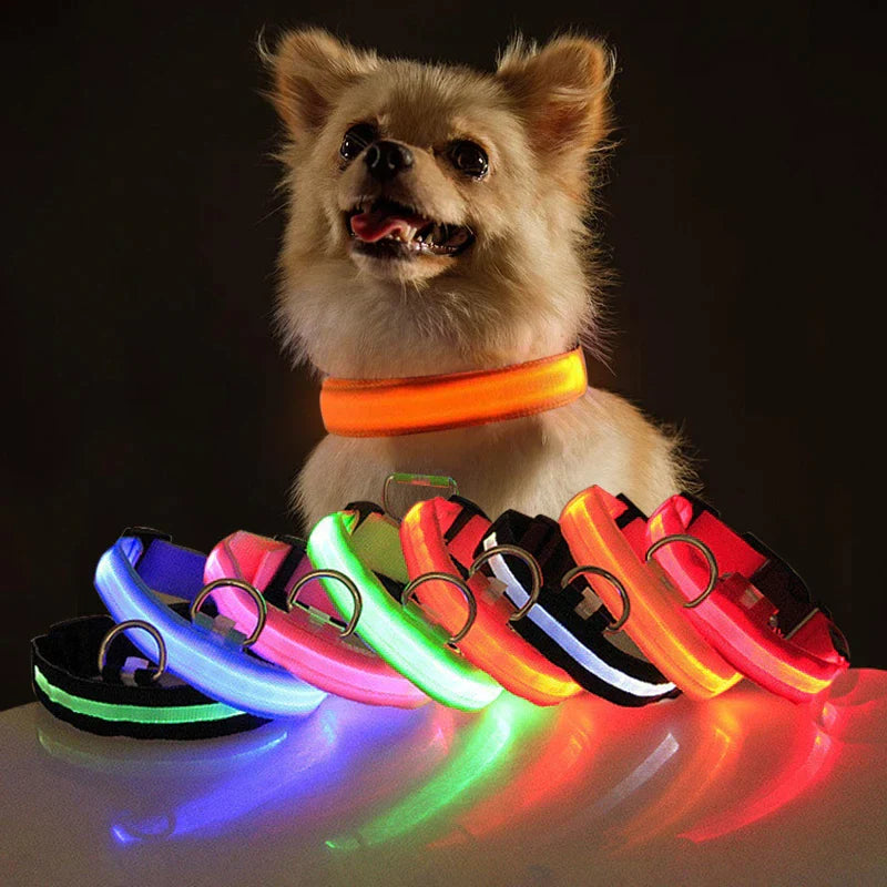 LED Adjustable Dog Collar with Blinking Light for Enhanced Pet Safety - Waterproof Design